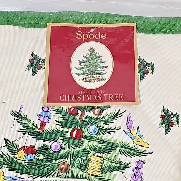 Spode Christmas Tree Pot Holder Oven Mitt Set NEW Holiday Hot Pad Terry Lined - Picture 3 of 8